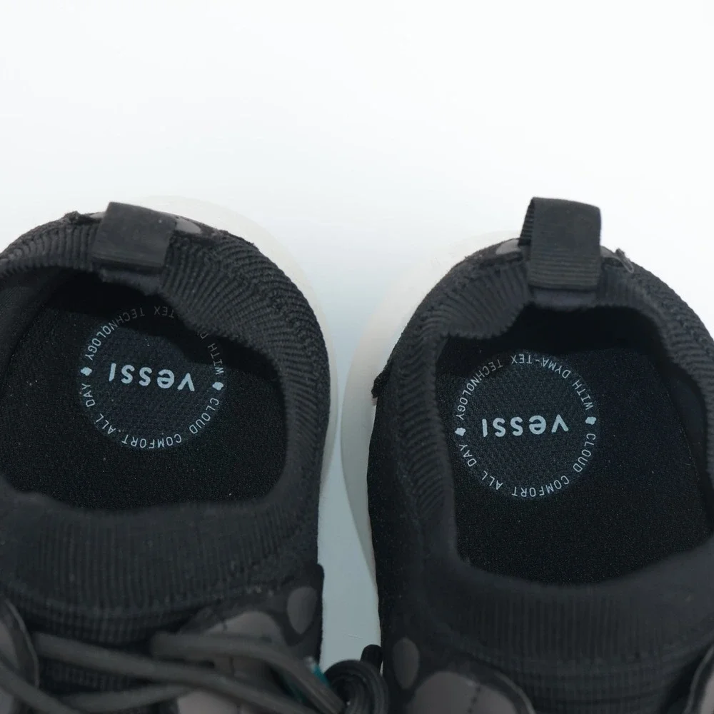 Vessi Womens Everyday Move Sneakers Size 10 Waterproof Black Knit Lace Up Shoes